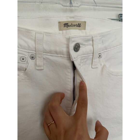 Madewell The Petite Mid-Rise Perfect Vintage Straight Jean in Tile White Sz 25P - Picture 4 of 11